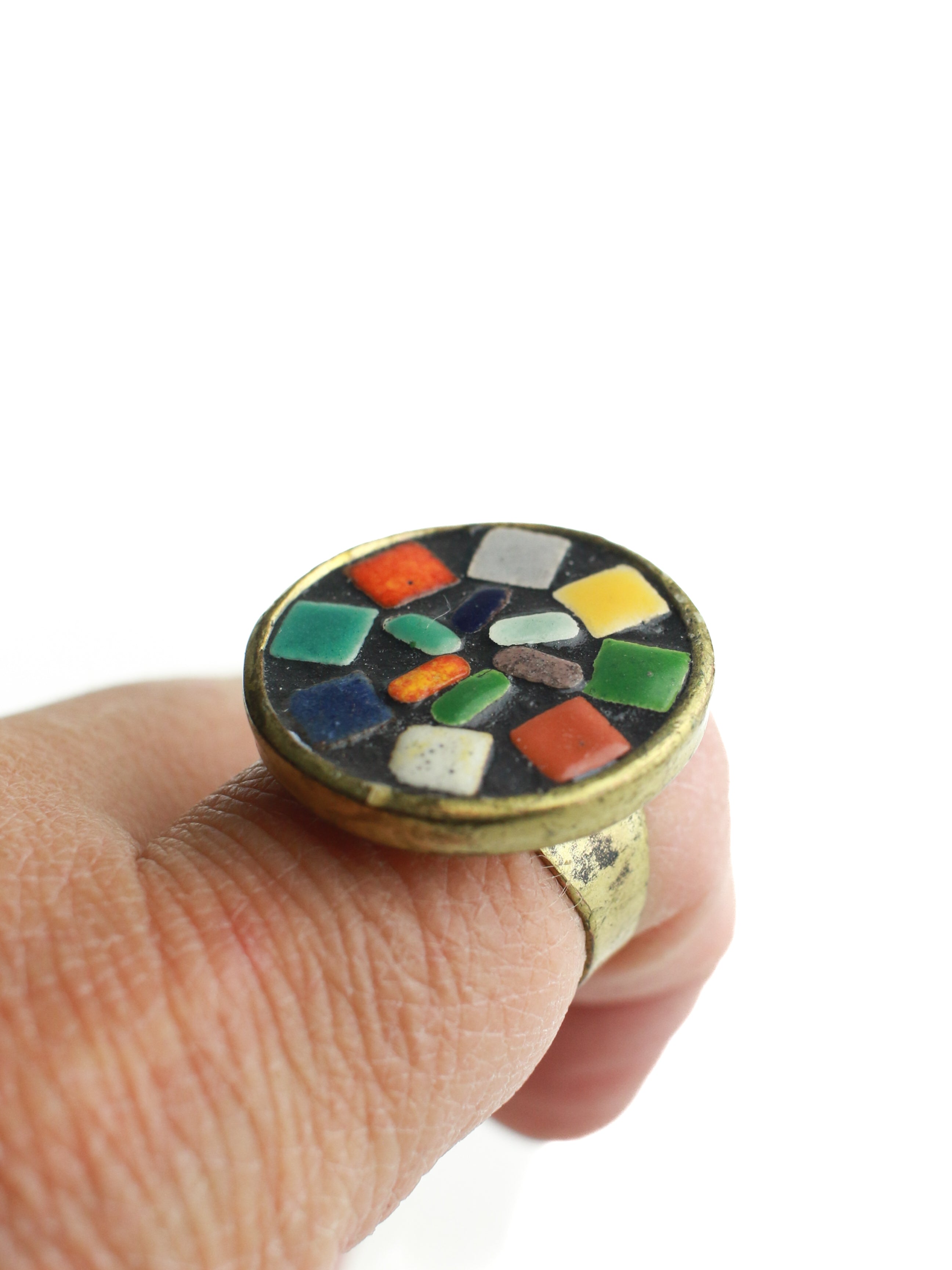 Confetti Mosaic Adjustable Ring | Whit's Vintage Picks