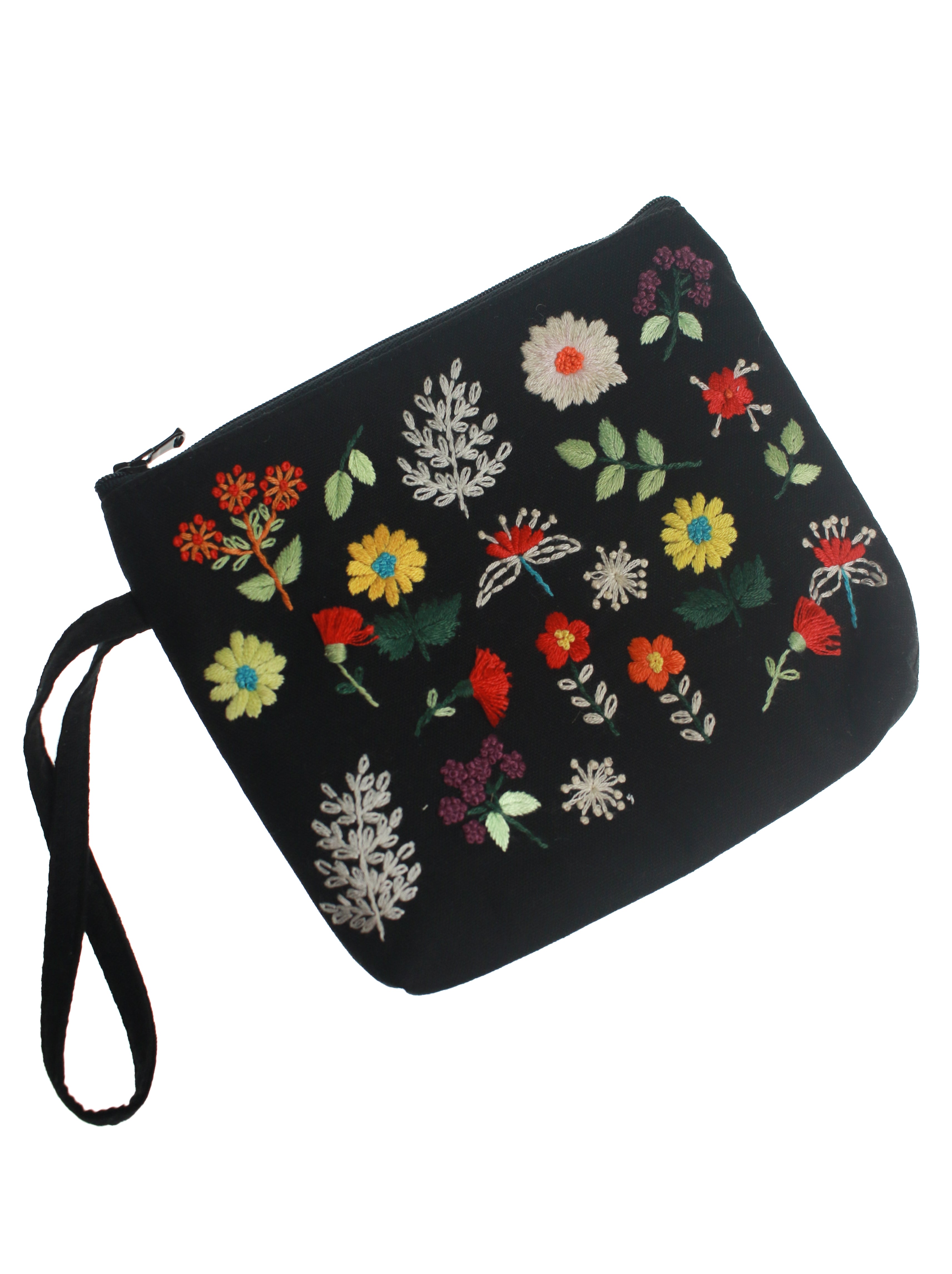 Flower Embroidered Cosmetics Bag