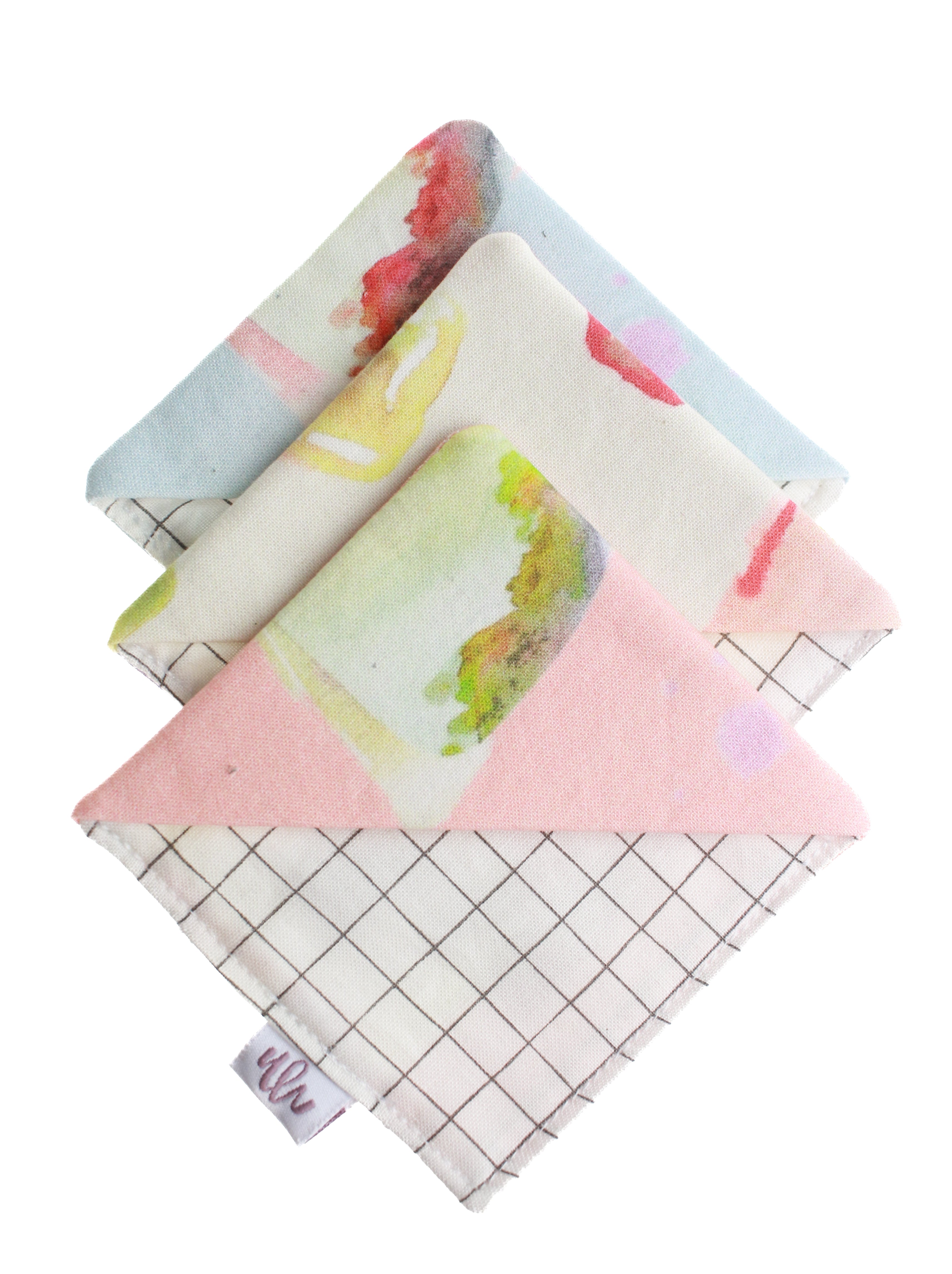 Bow Fabric Corner Bookmark with Grid Interior
