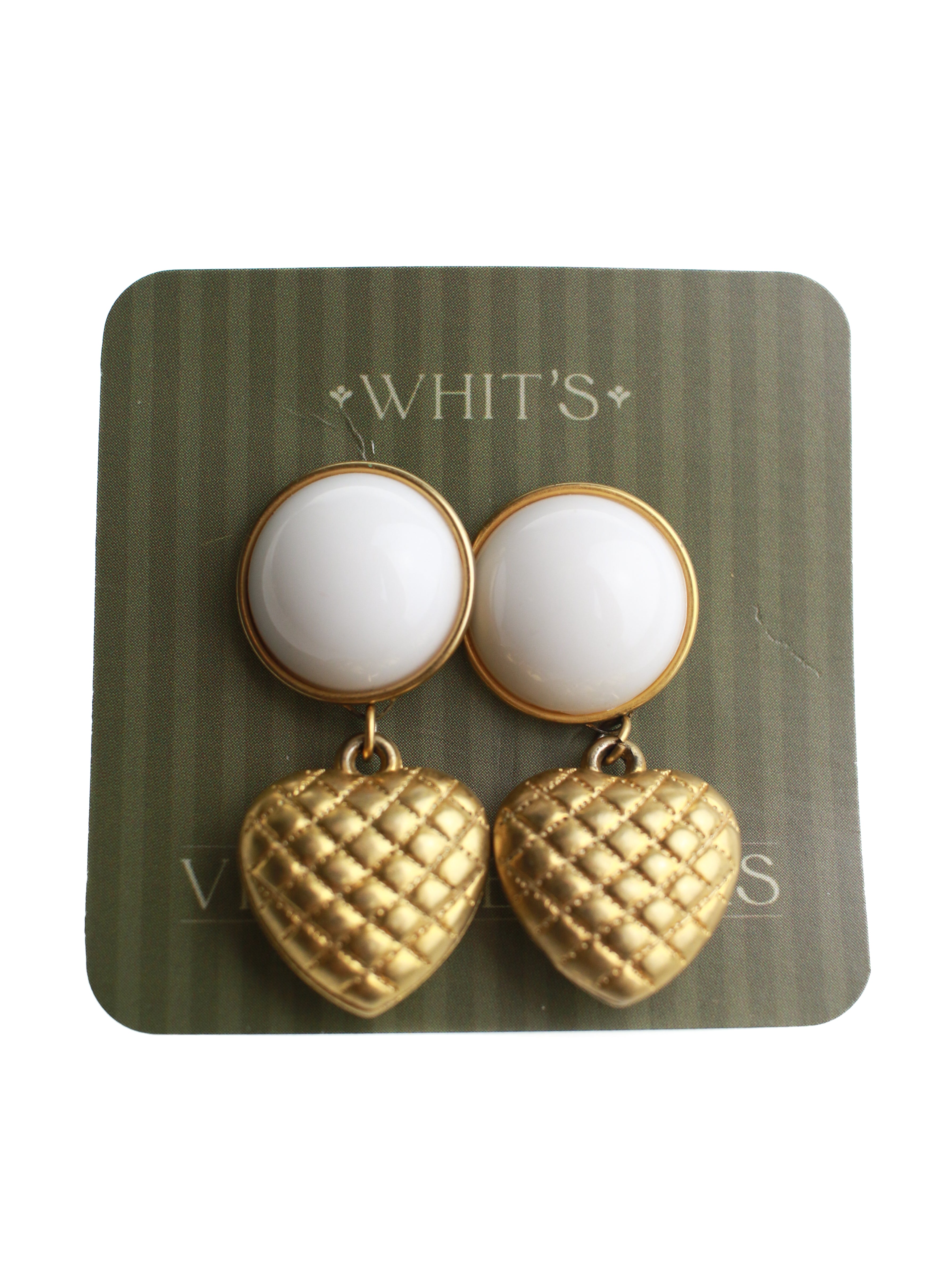 Quilted Heart Dangles | Whit's Vintage Picks