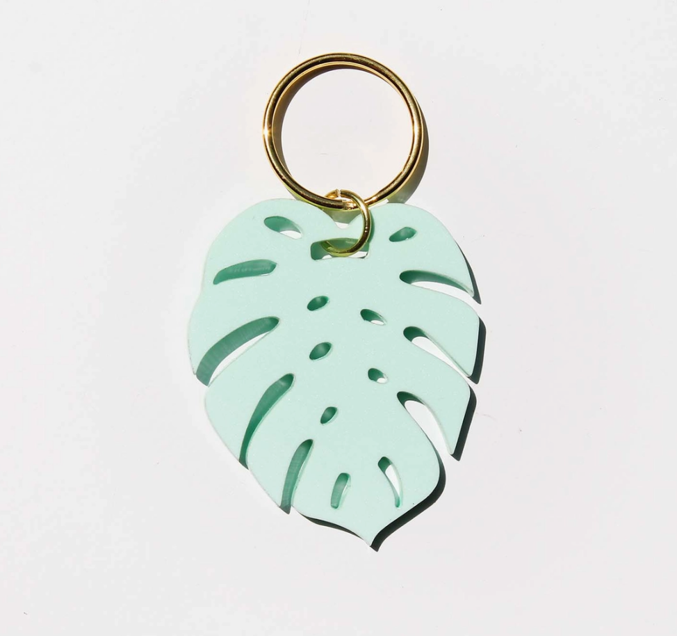 Monstera Leaf Pastel Acrylic Keychain