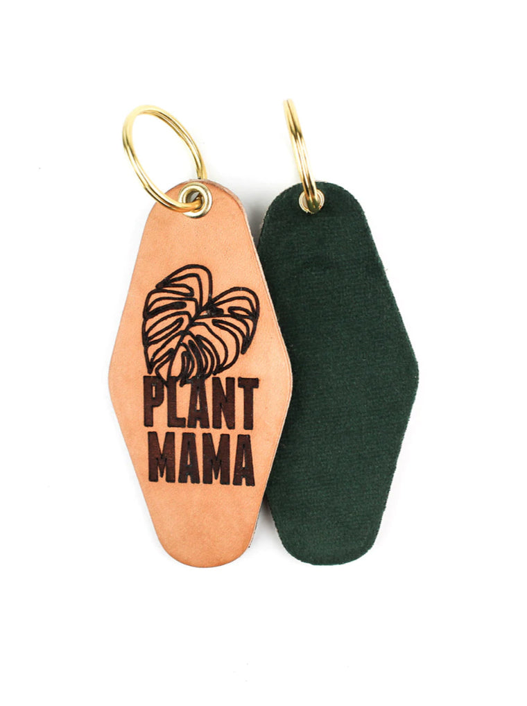 Plant Mama Leather Keychain