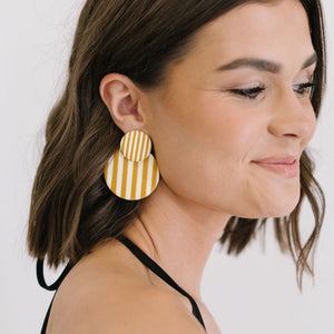 Barton Stripe Circle Earrings