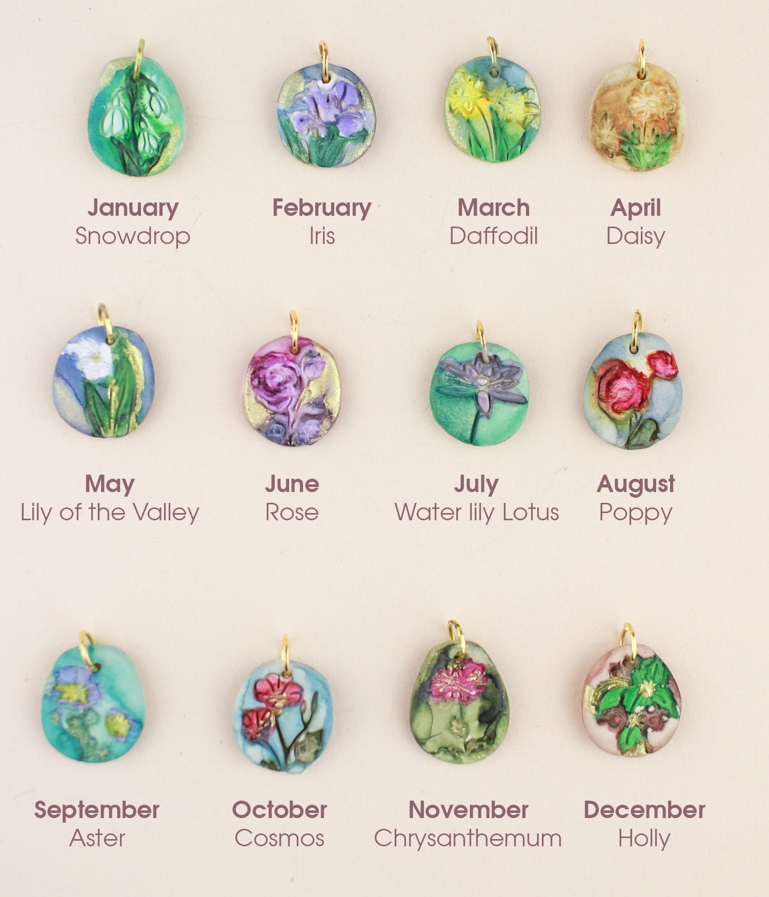 (Pre-order) Birth Flower Charms a La Carte