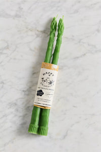 Beeswax Asparagus Candle Taper Pair