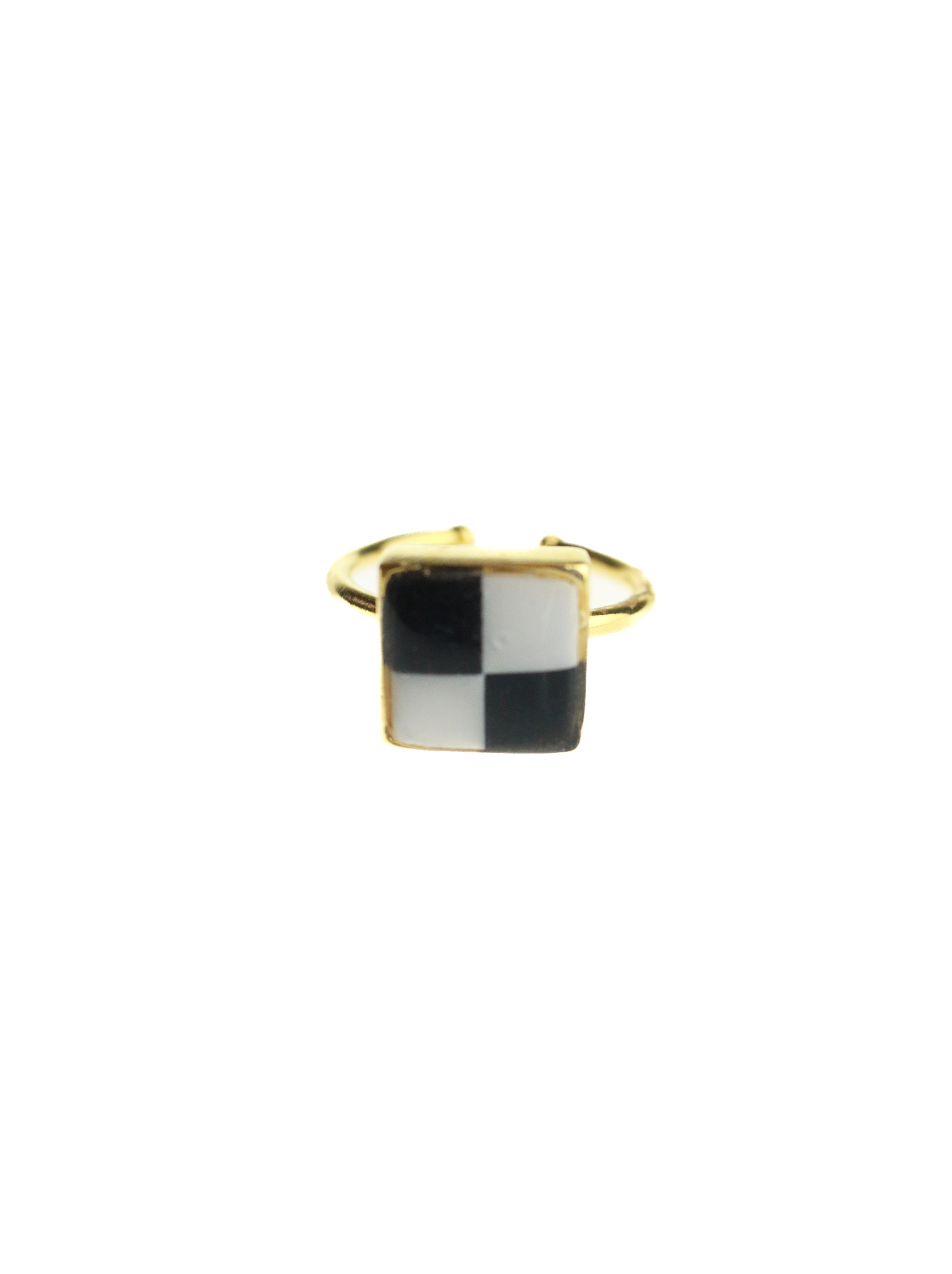 Checkered Adjustable Ring