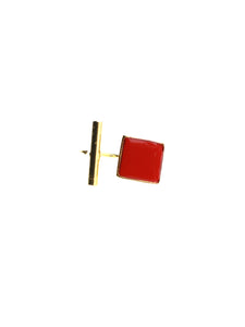 Gold Square Red Ring