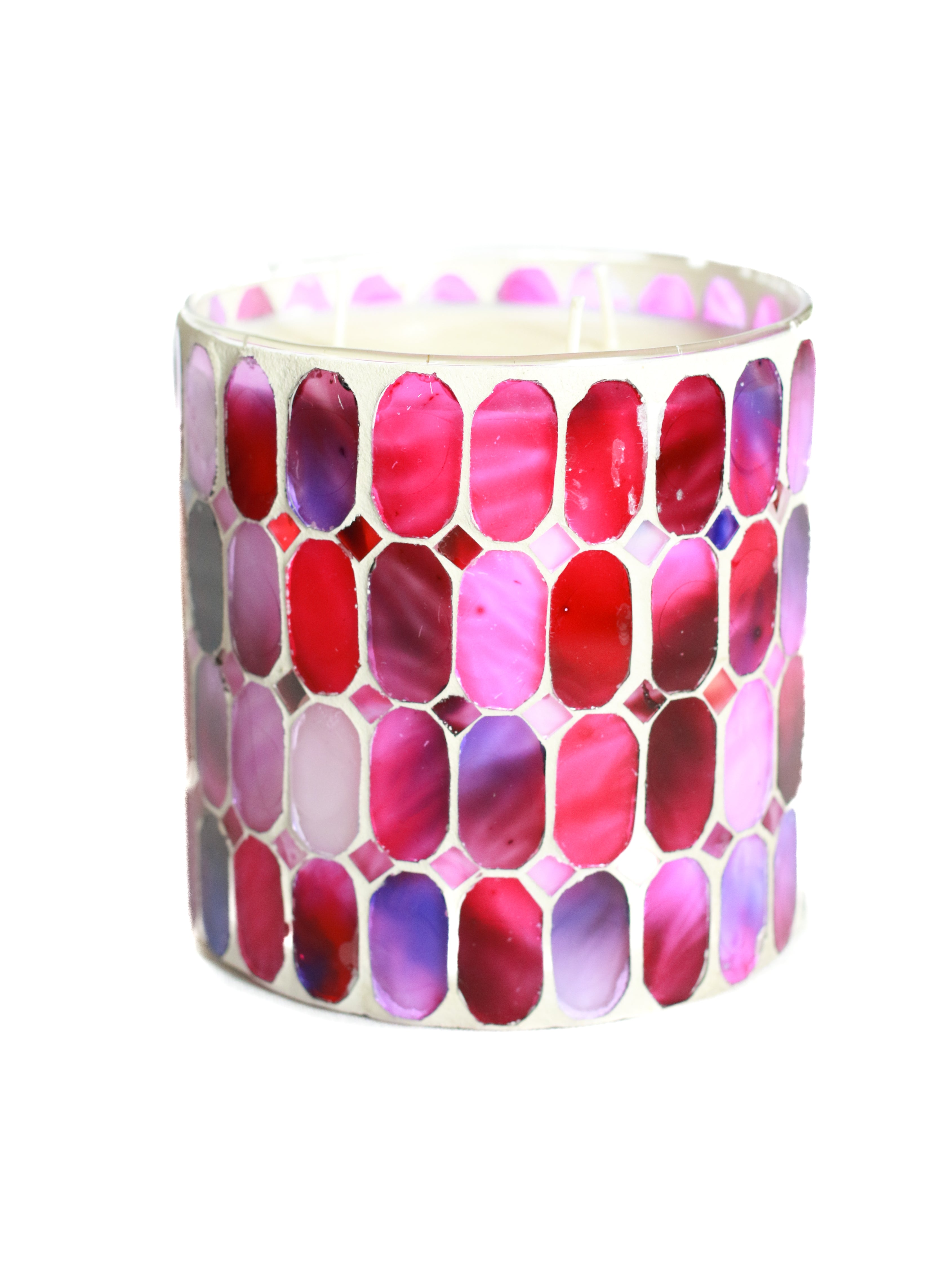 Purple Mosaic Candle