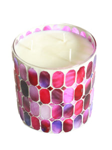 Purple Mosaic Candle