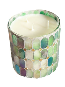 Green Mosaic Candle