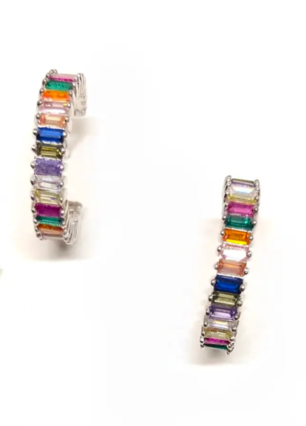 Rainbow Shimmer Hoops | Nikki Smith