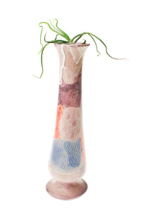 Skinny Pottery Vase with Air Plant