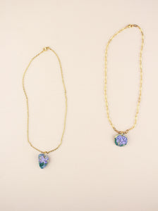 (Pre-order) February Iris Birth Flower Charm Necklace