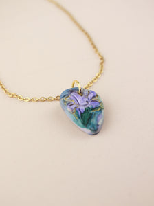 (Pre-order) February Iris Birth Flower Charm Necklace