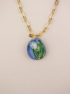 (Pre-order) May Lily of the Valley Birth Flower Charm Necklace