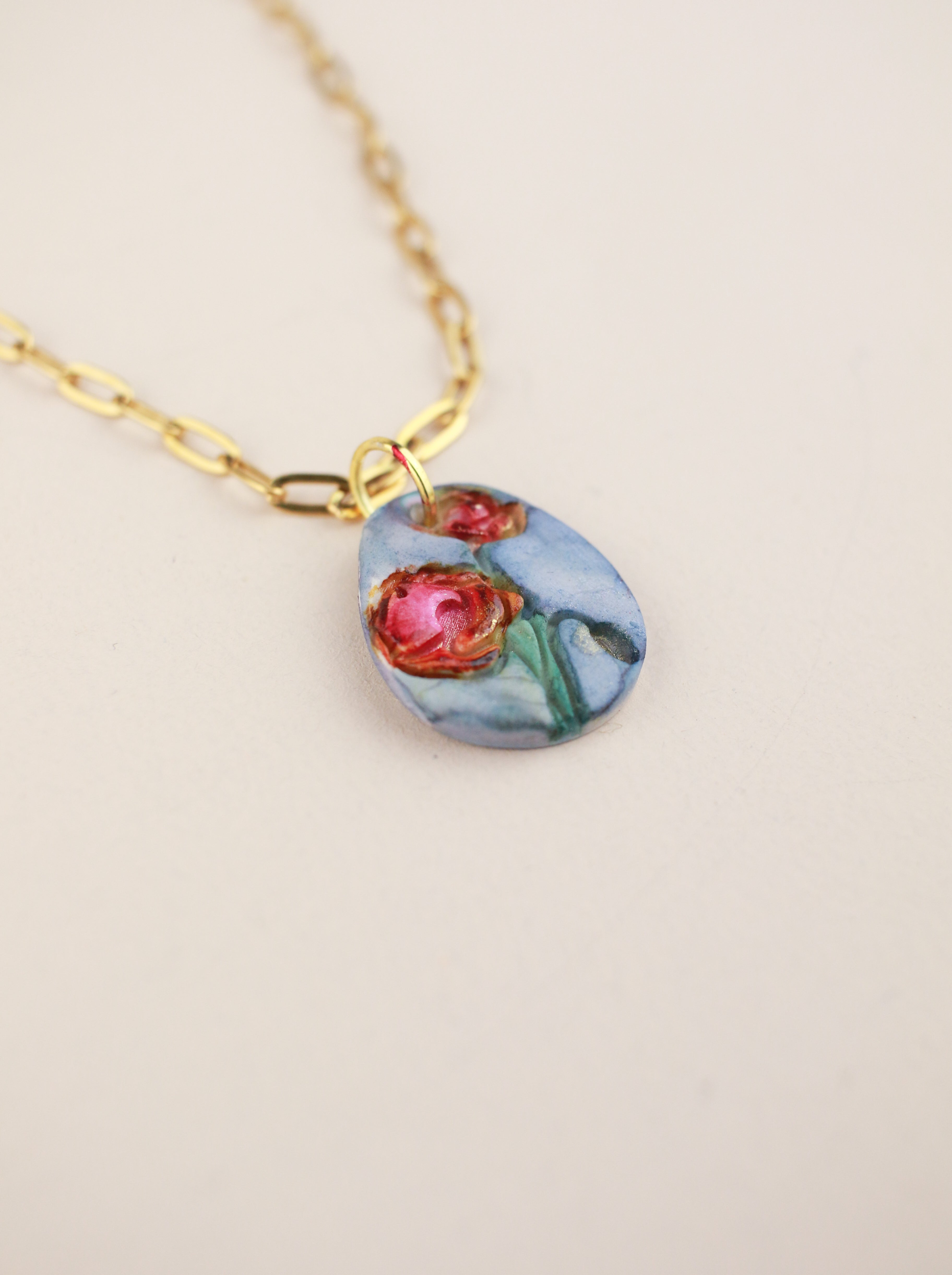 (Pre-order) August Poppy Birth Flower Charm Necklace