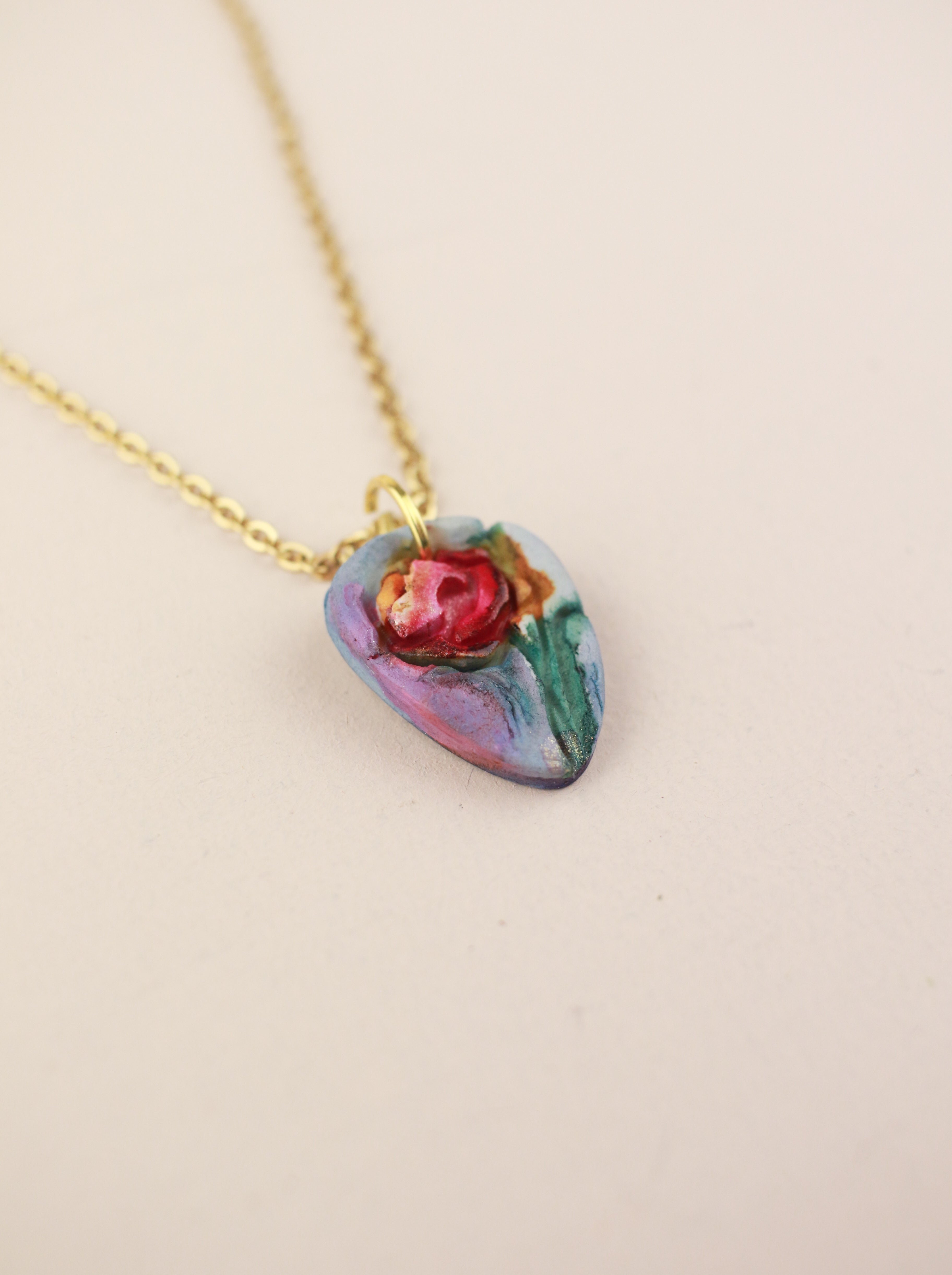 (Pre-order) August Poppy Birth Flower Charm Necklace