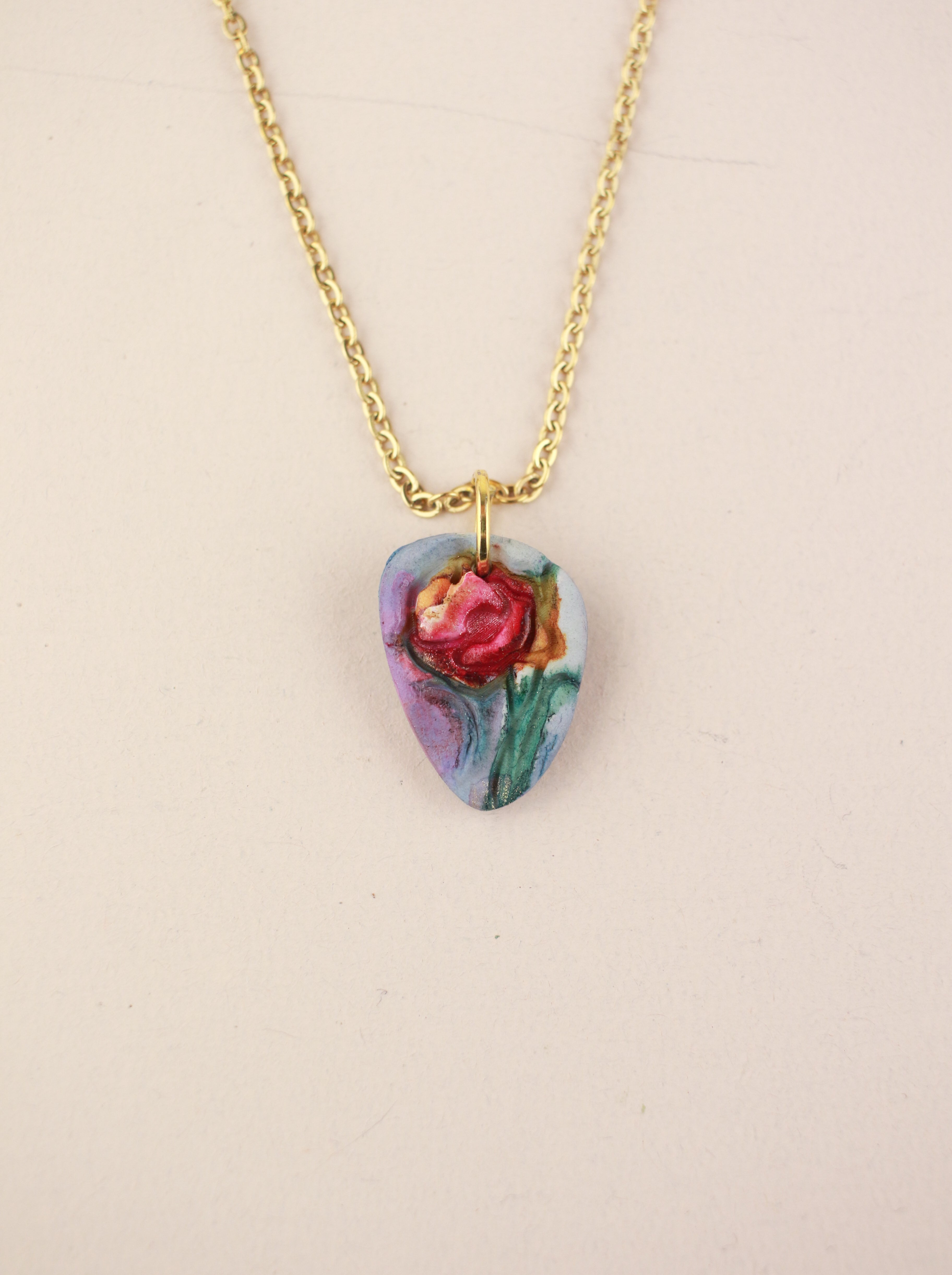 (Pre-order) August Poppy Birth Flower Charm Necklace