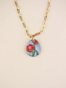 (Pre-order) August Poppy Birth Flower Charm Necklace