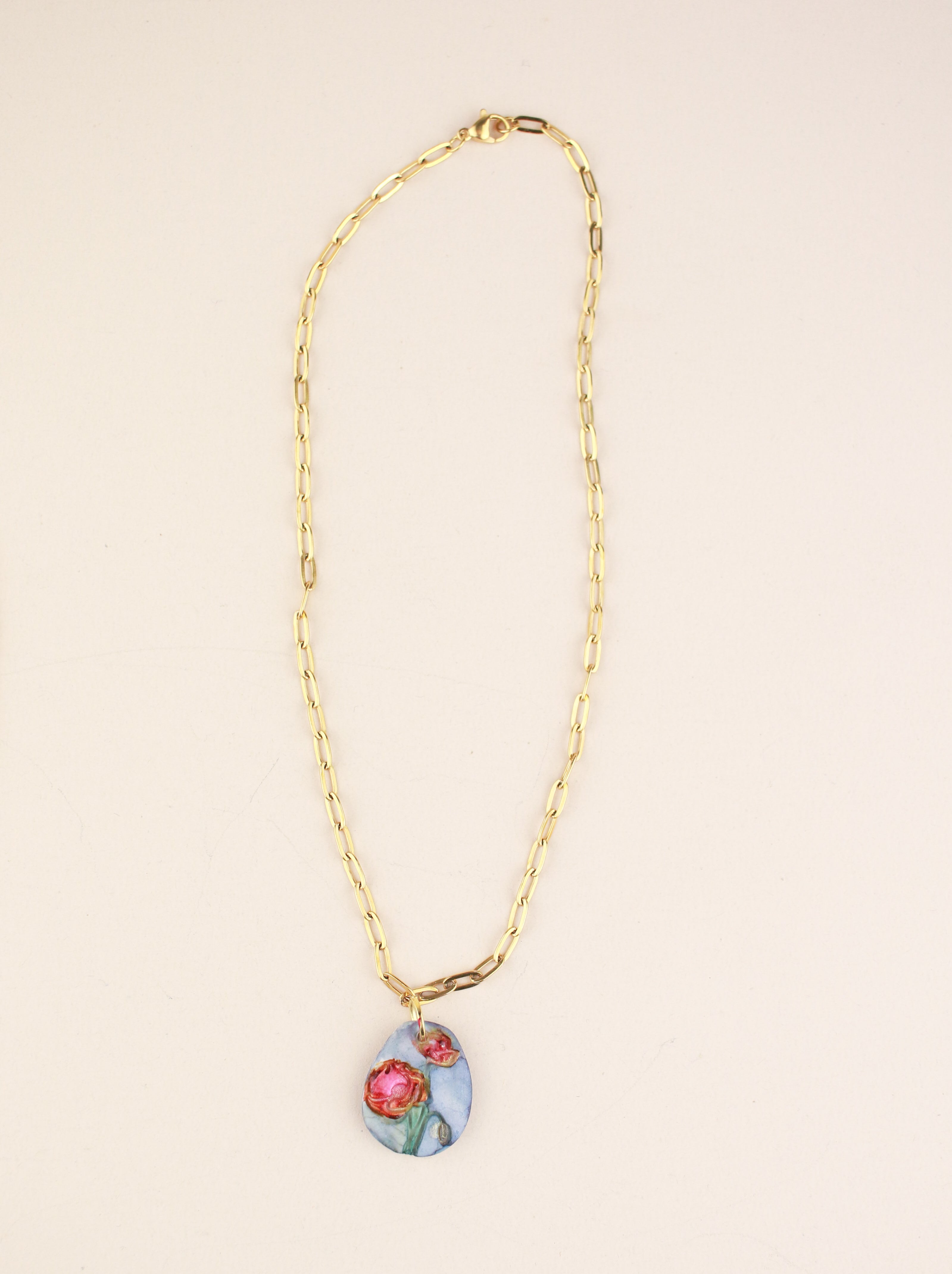 (Pre-order) August Poppy Birth Flower Charm Necklace