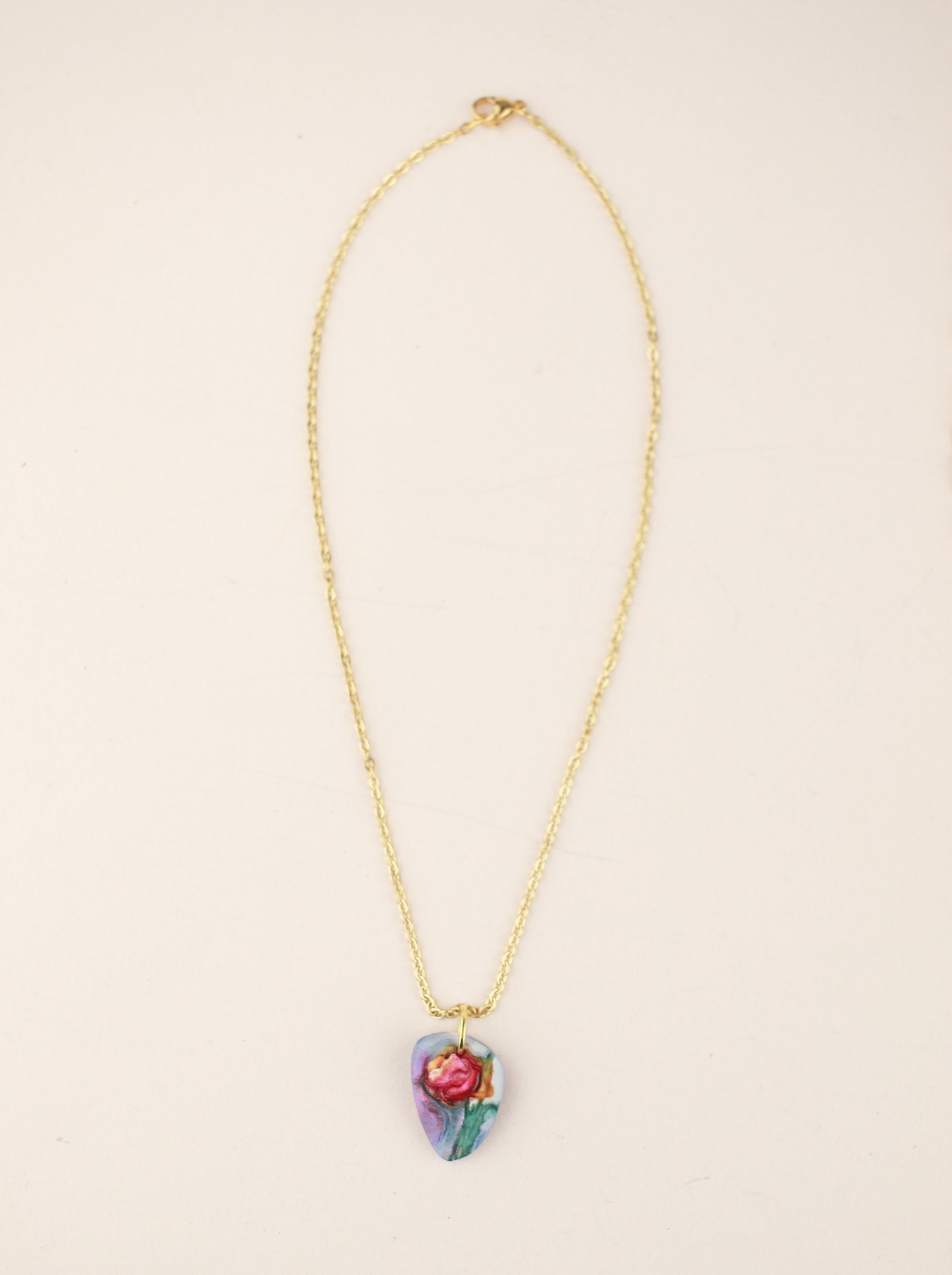 (Pre-order) August Poppy Birth Flower Charm Necklace