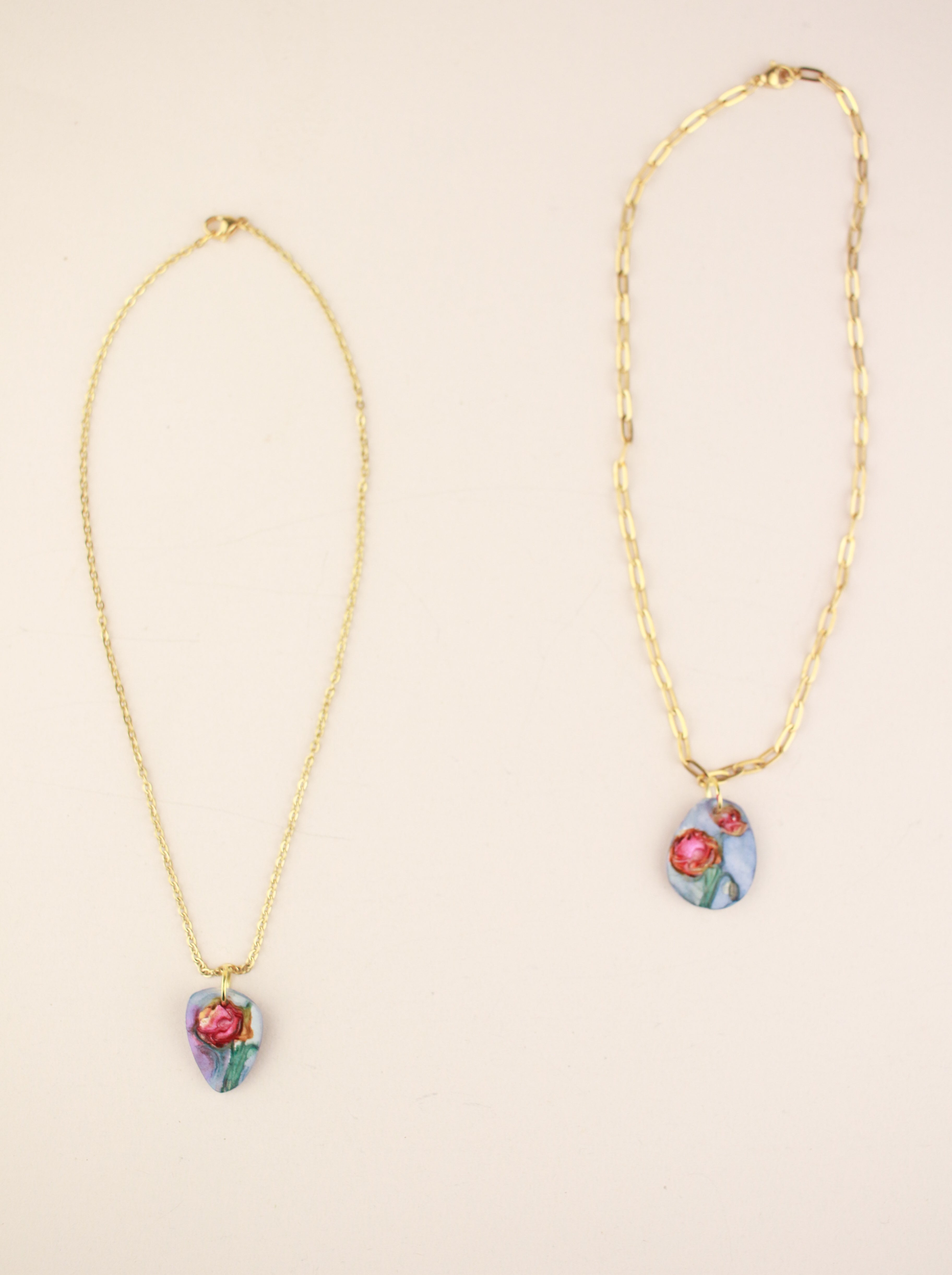 (Pre-order) August Poppy Birth Flower Charm Necklace