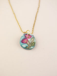 (Pre-order) October Cosmos Birth Flower Charm Necklace