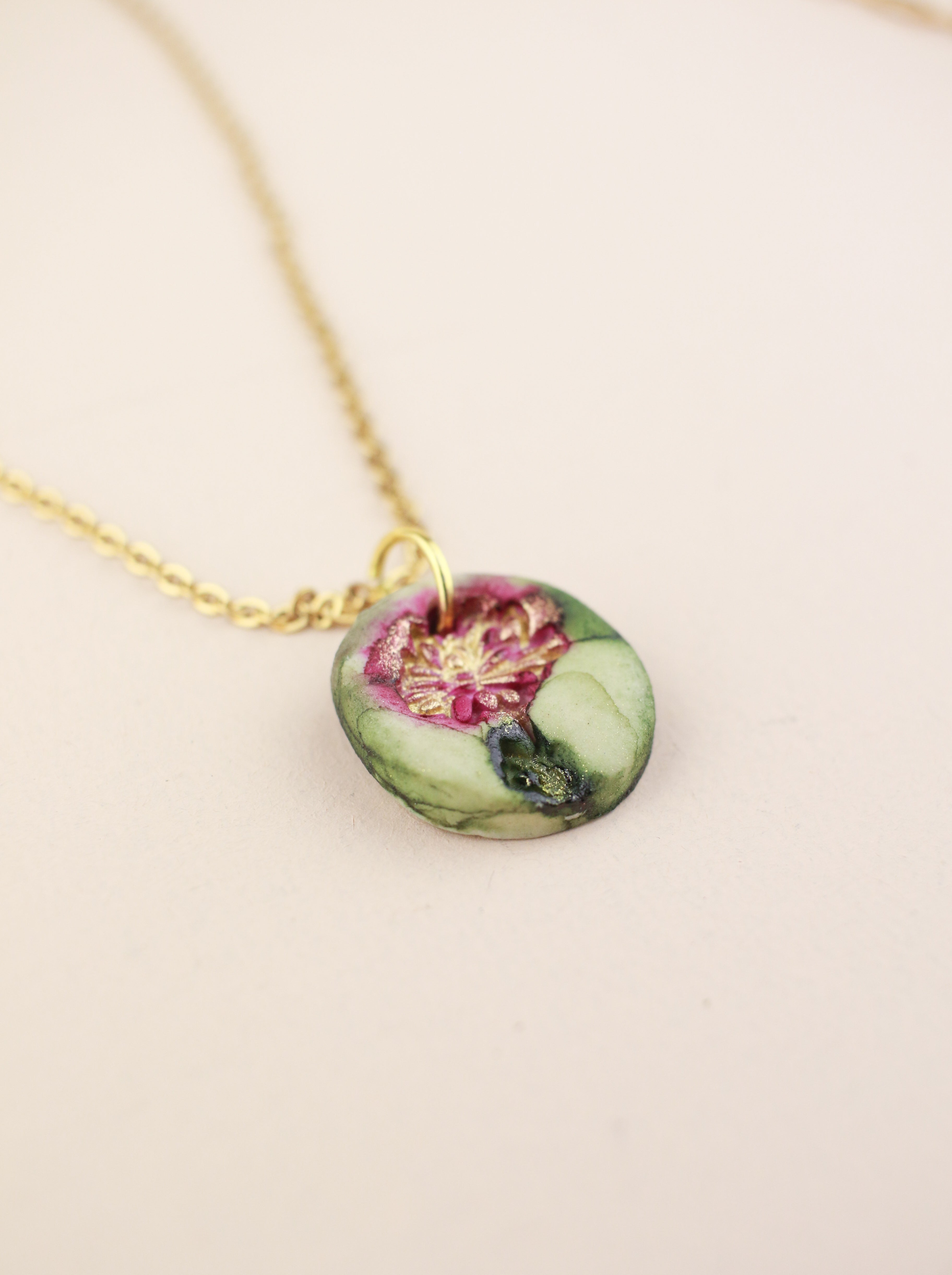 (Pre-order) November Chrysanthemum Birth Flower Charm Necklace