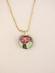 (Pre-order) November Chrysanthemum Birth Flower Charm Necklace