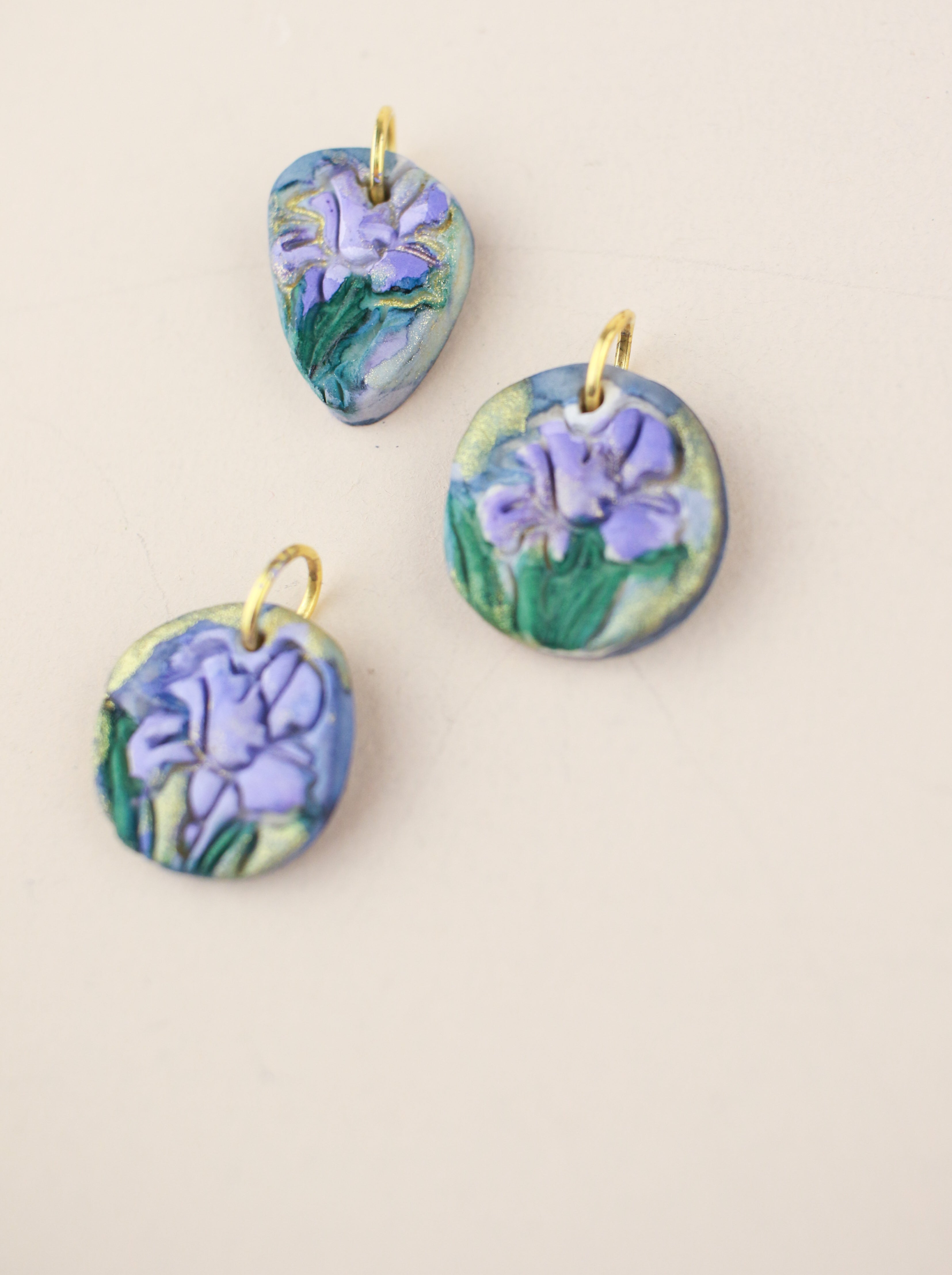 (Pre-order) February Iris Birth Flower Charm Necklace