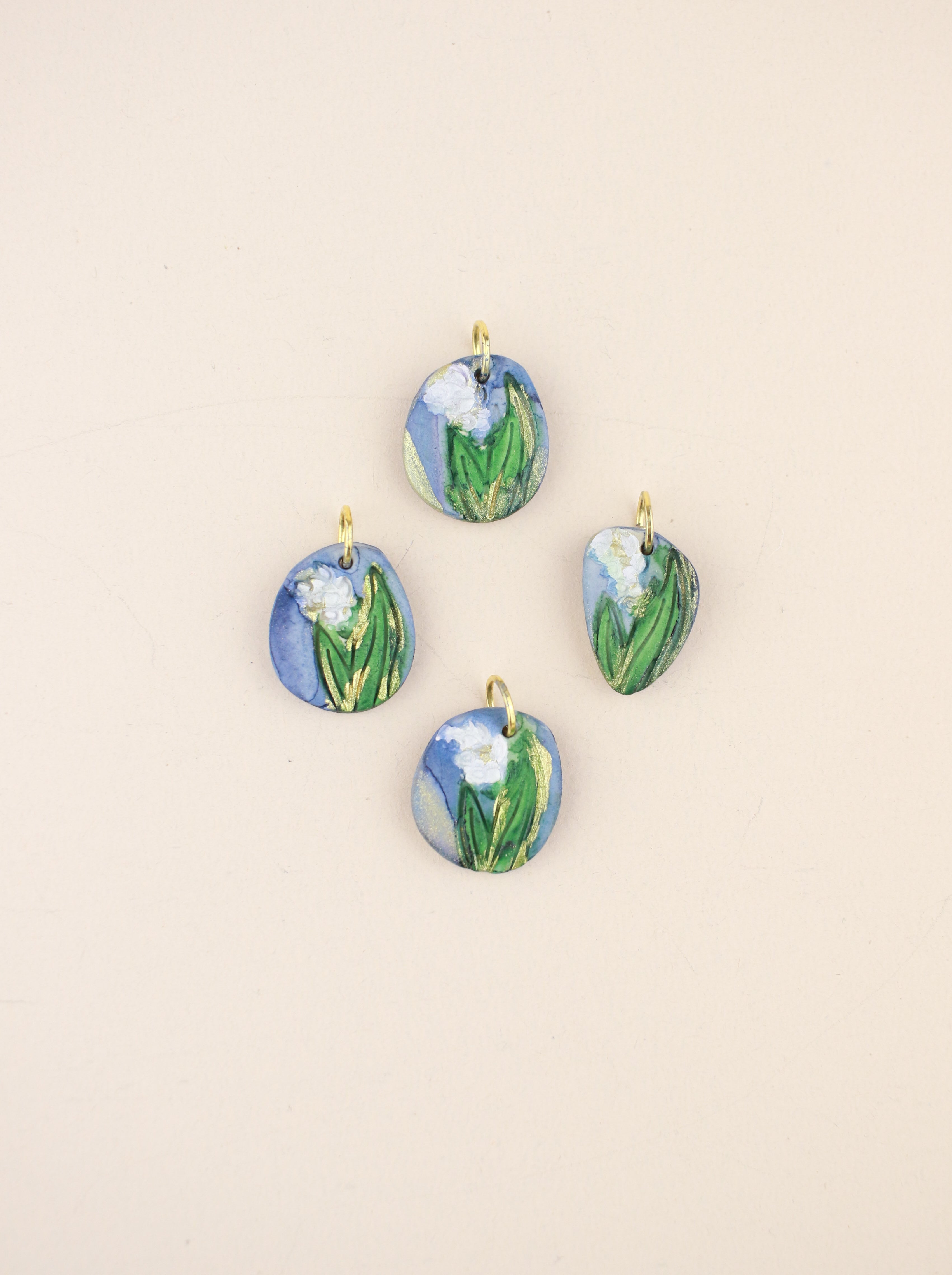 (Pre-order) May Lily of the Valley Birth Flower Charm Necklace