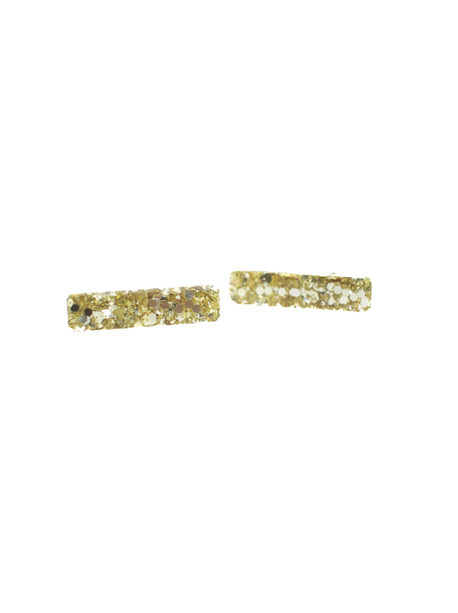 Vintage Gold Hybrid Glitter Resin Hair Clips