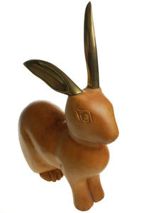 Whit's Vintage Picks- Wood and Brass Bunny Pair