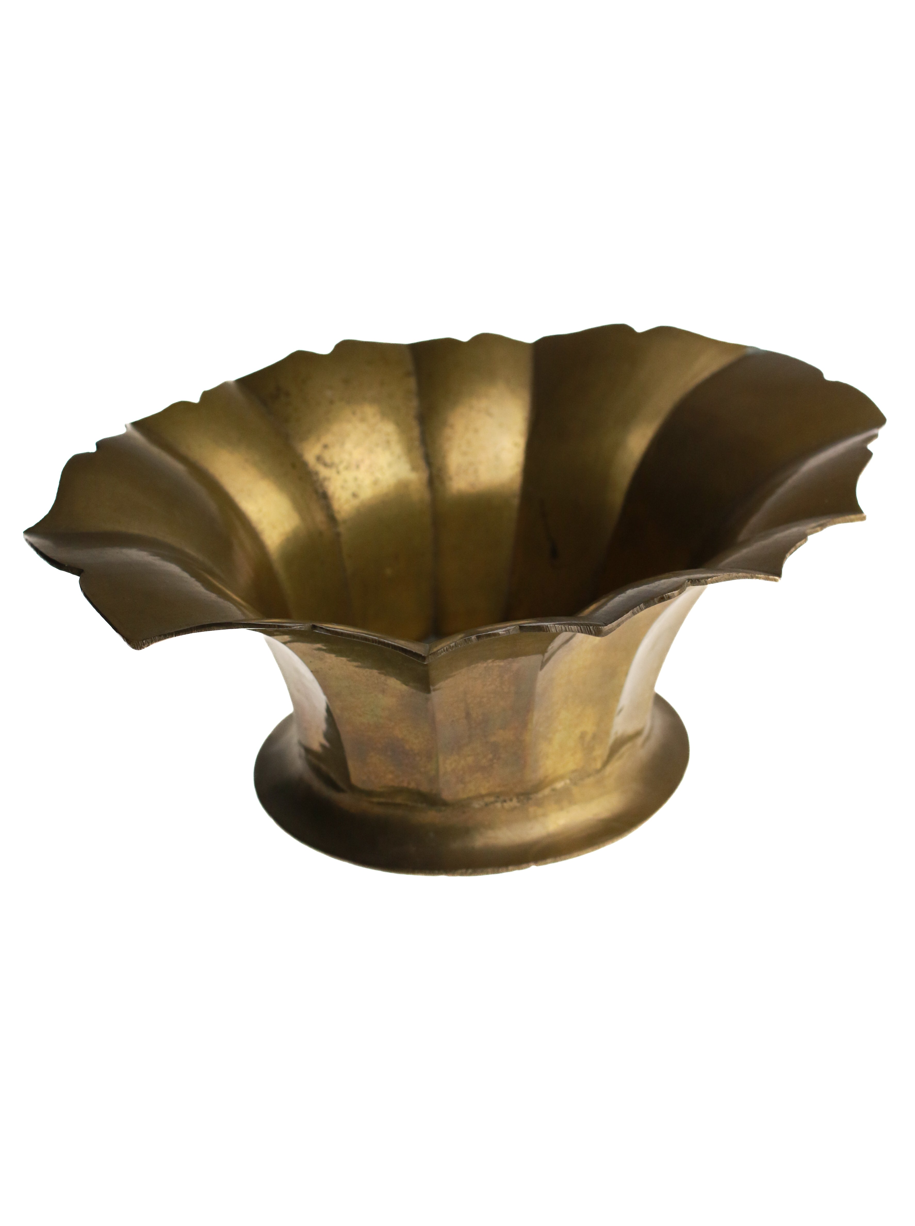 Pleated Brass Bowl