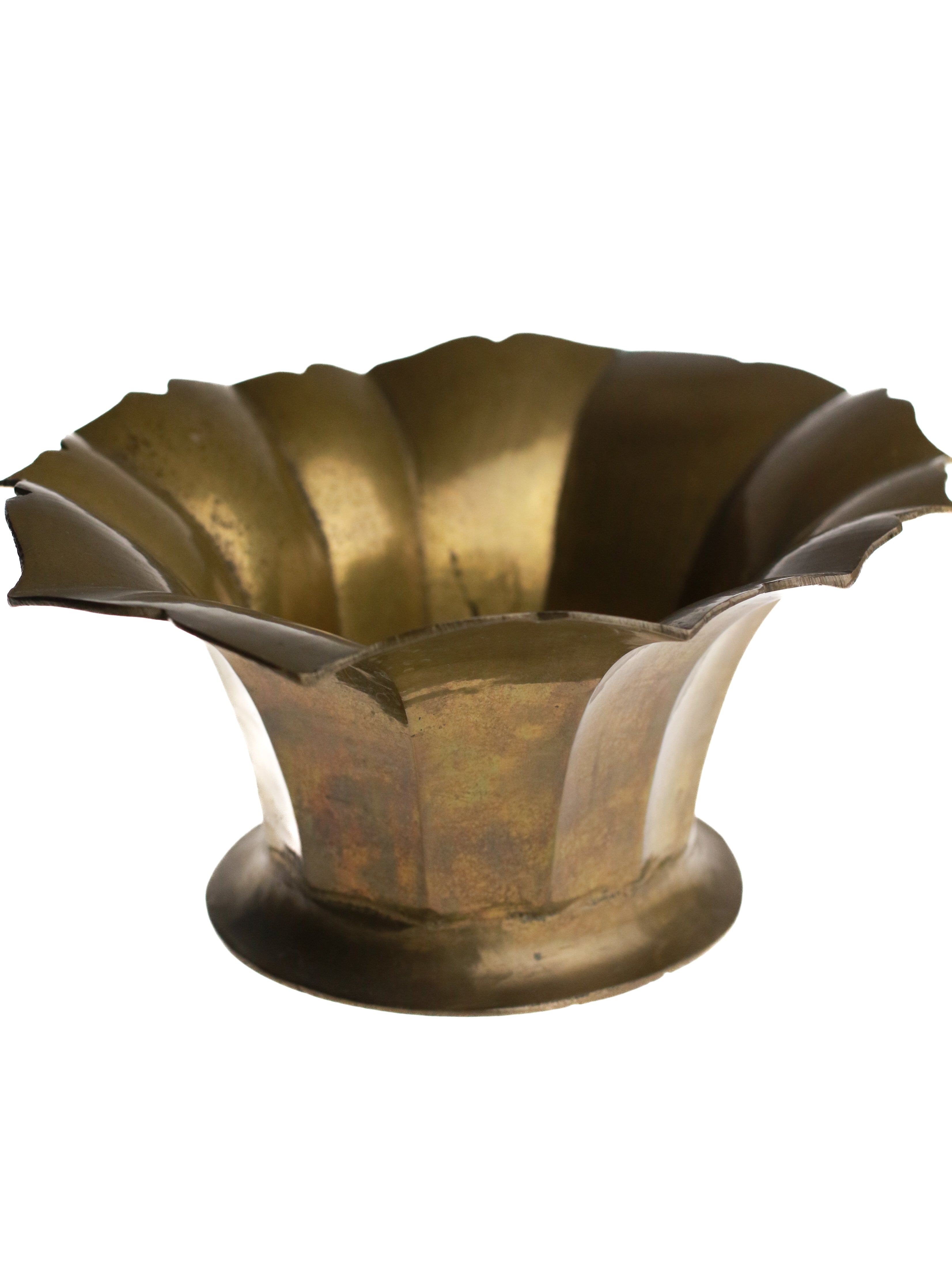 Pleated Brass Bowl