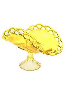Folded Yellow Pedestal Bowl