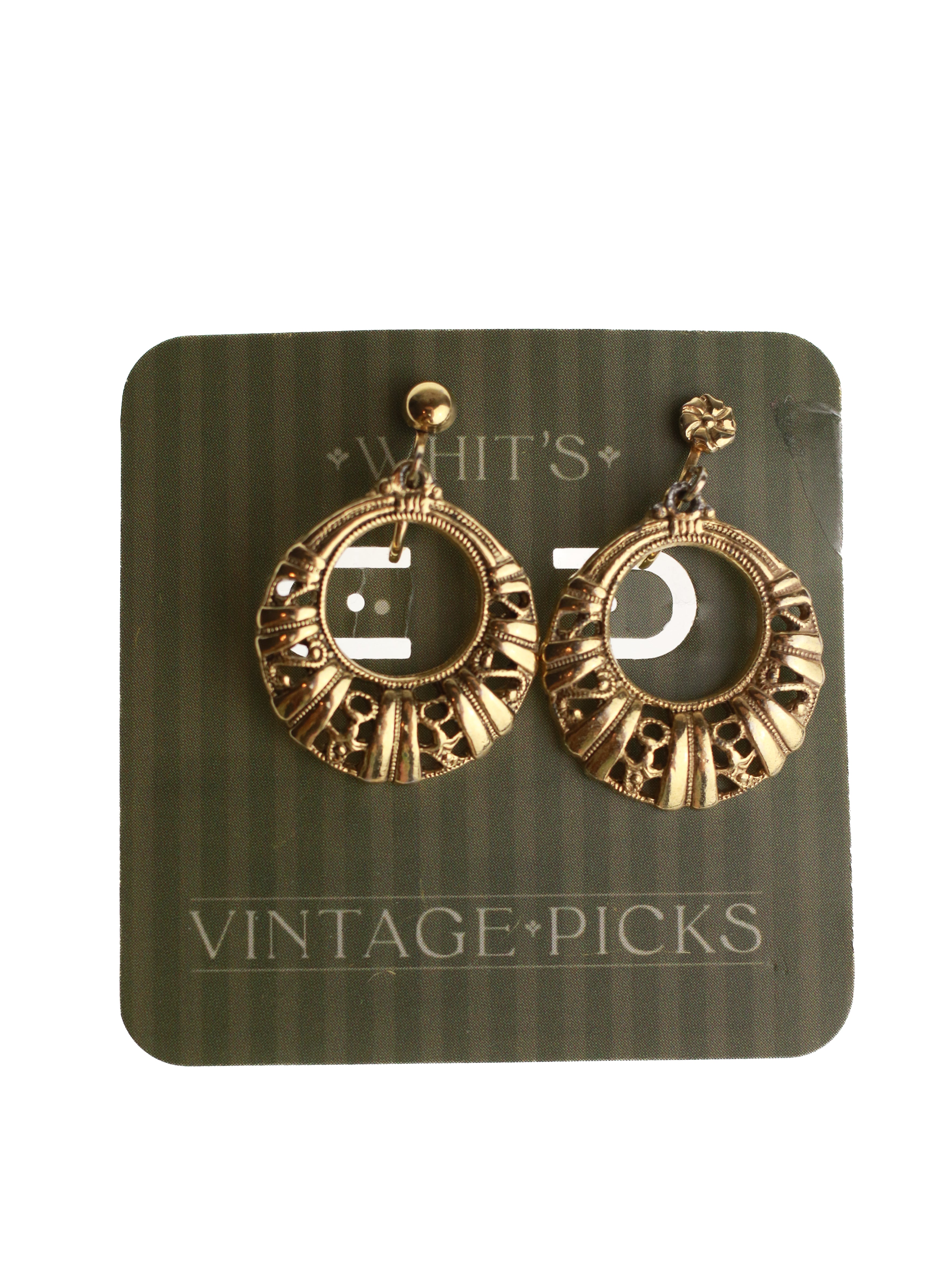 Golden Wreath Clip-on Earrings | Whit's Vintage Picks