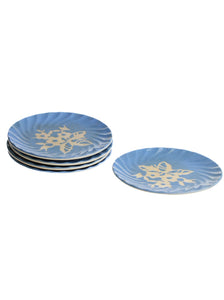 Creamy Blue Flower Plates (set of 5)