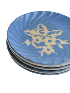 Creamy Blue Flower Plates (set of 5)