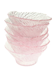 Pink Veined Serving Bowl + Salad Bowls (Set of 7) | Whit's Vintage Picks