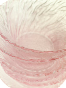 Pink Veined Serving Bowl + Salad Bowls (Set of 7) | Whit's Vintage Picks