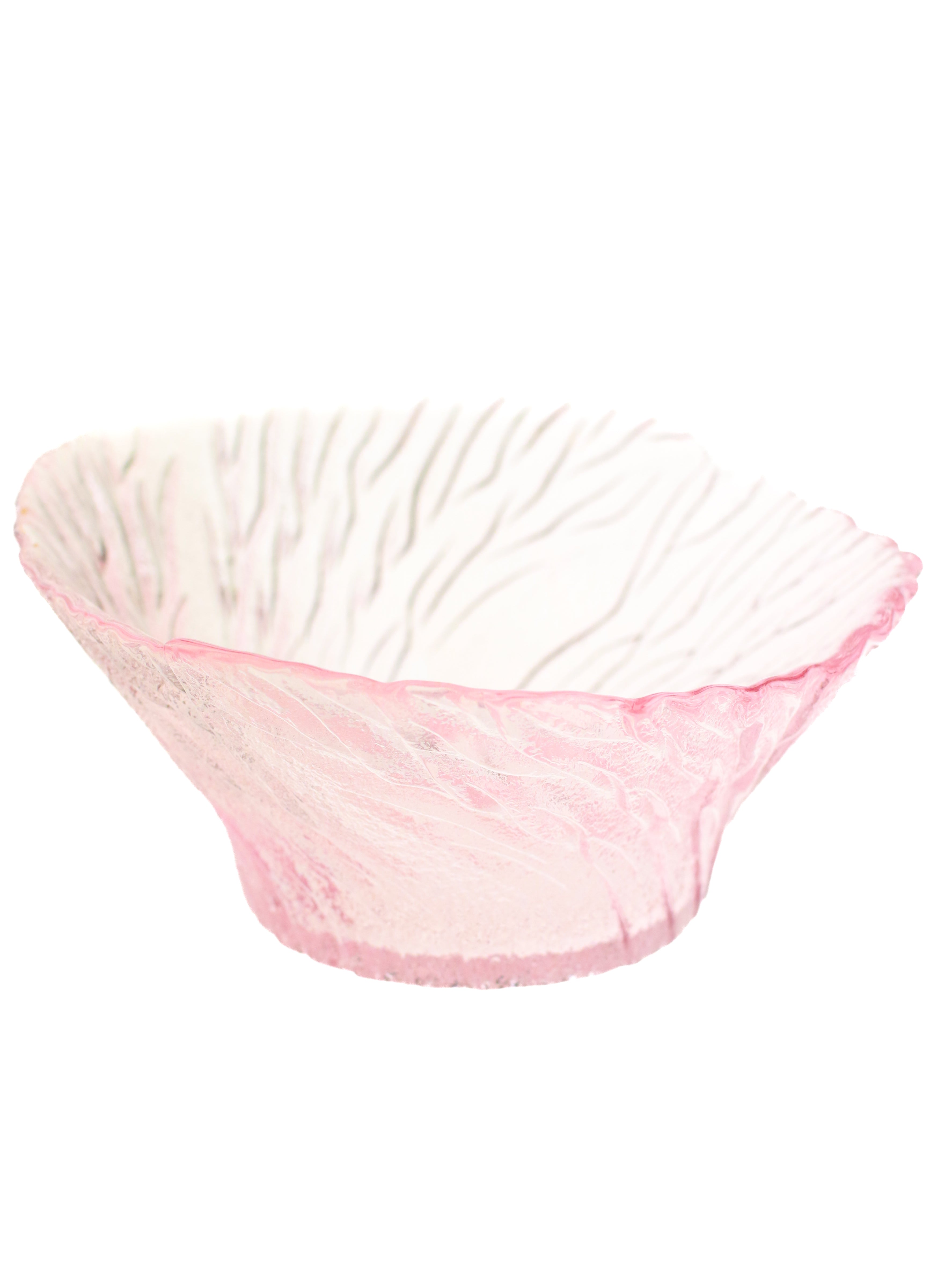 Pink Veined Serving Bowl + Salad Bowls (Set of 7) | Whit's Vintage Picks