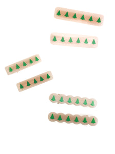 Christmas Tree Holiday Hair Clips (Blush)