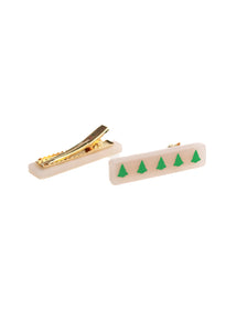 Christmas Tree Holiday Hair Clips (Blush)