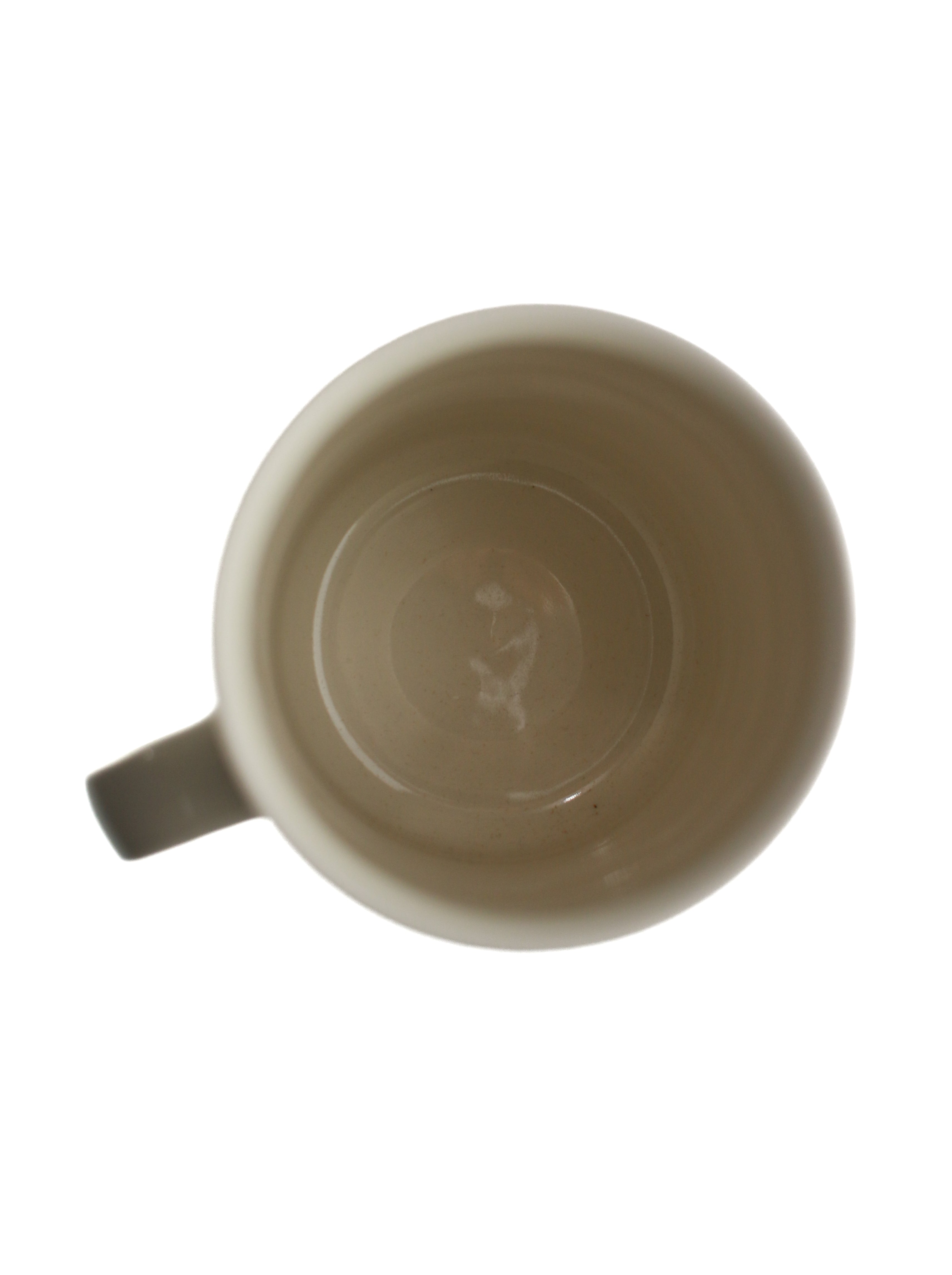 porcelain clay cream mug inside