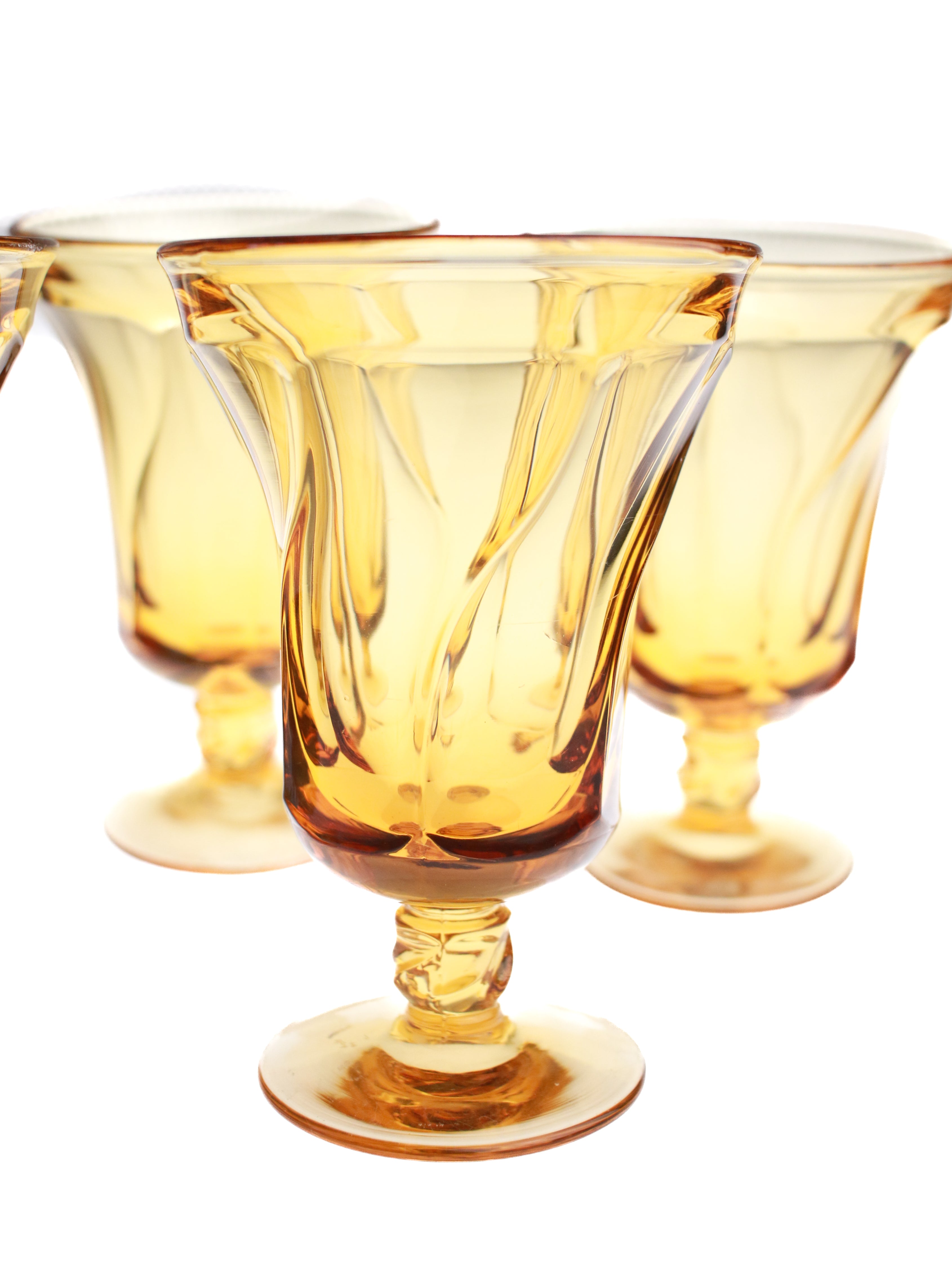 Amber Sundae Glasses (Set of 4)