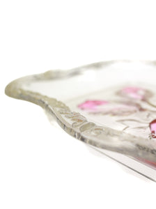 Rose Colored Glass Tray