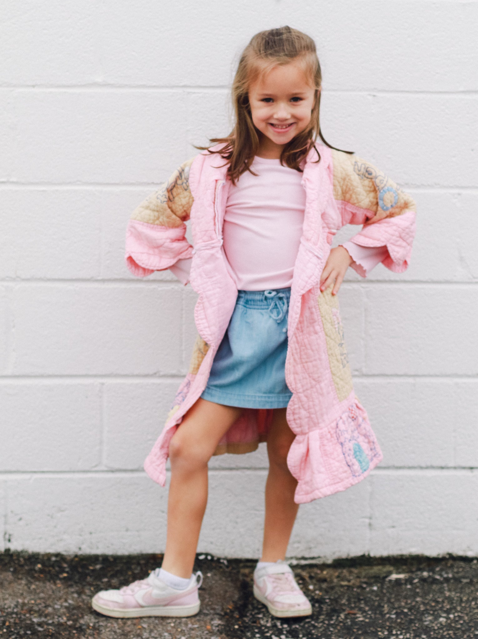Kid's Pink Piggy Quilt Coat