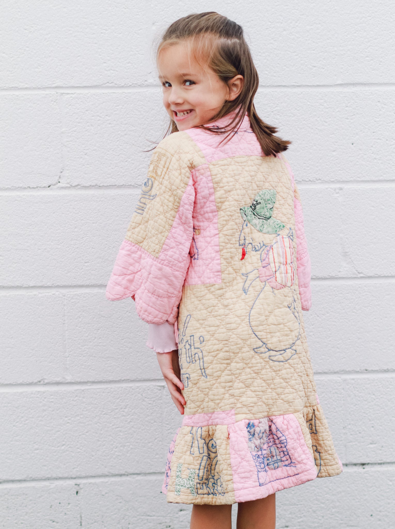 Kid's Pink Piggy Quilt Coat