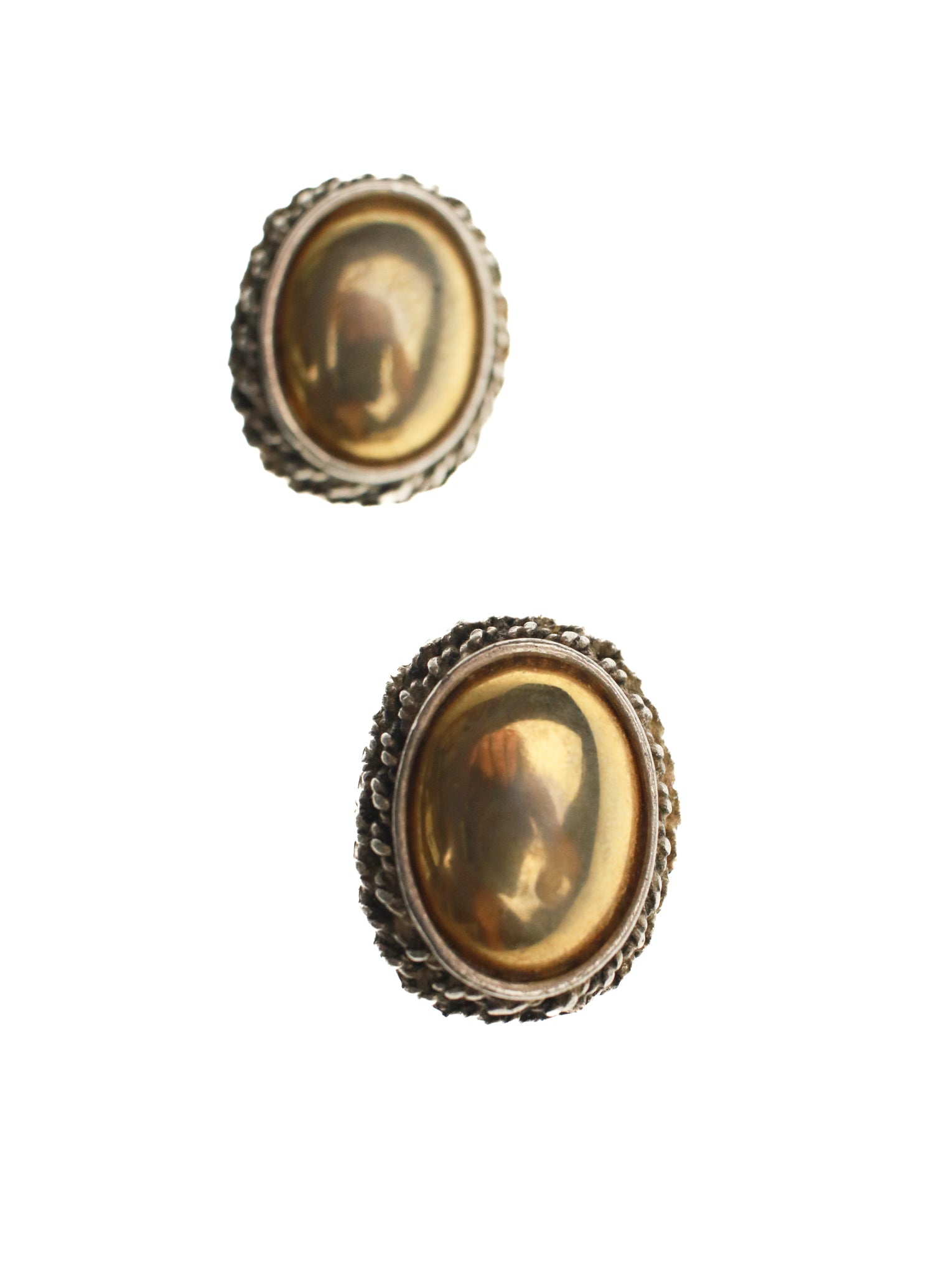 Silver & Gold Oval Studs | Whit's Vintage Picks